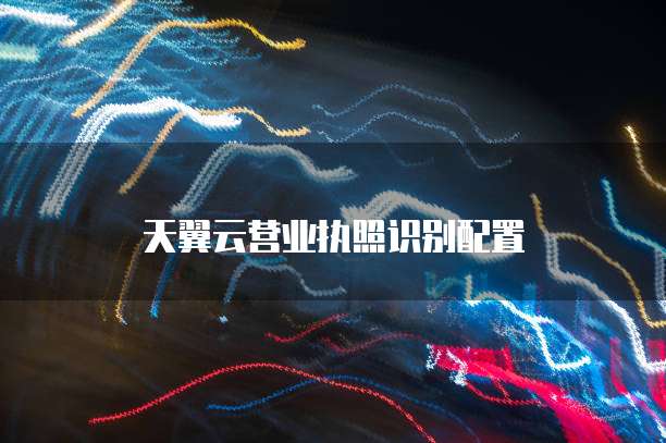天翼云营业执照识别配置
