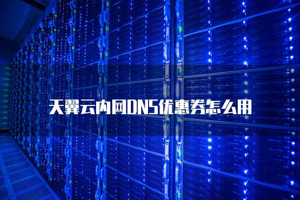 天翼云内网DNS优惠券怎么用