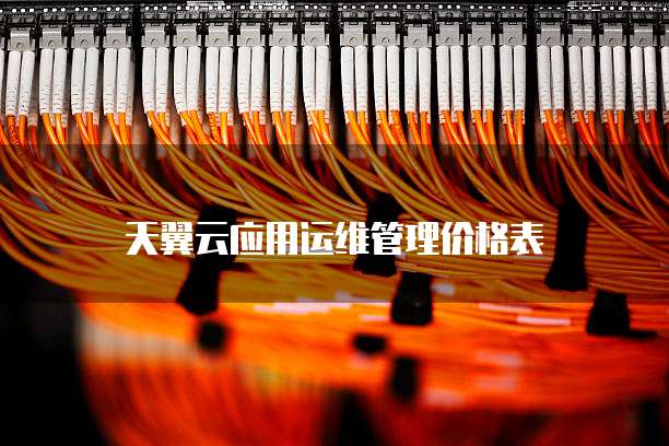 天翼云应用运维管理价格表