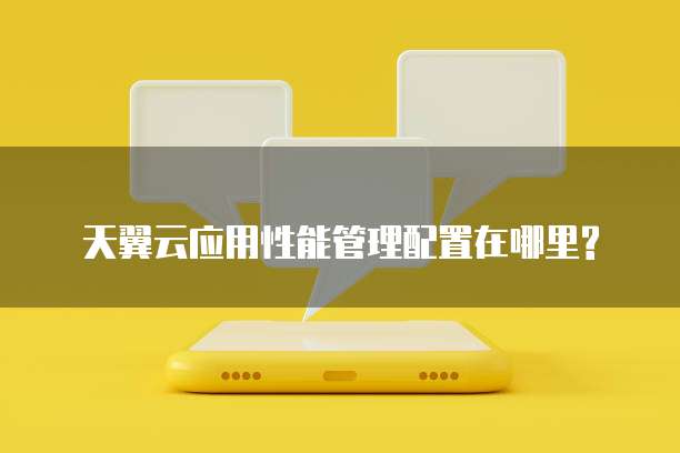 天翼云应用性能管理配置在哪里?
