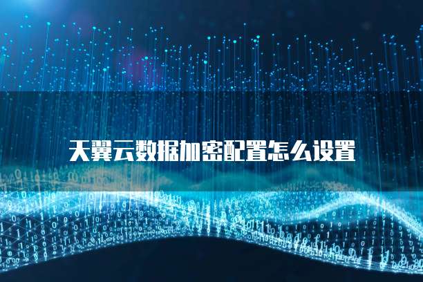 天翼云数据加密配置怎么设置