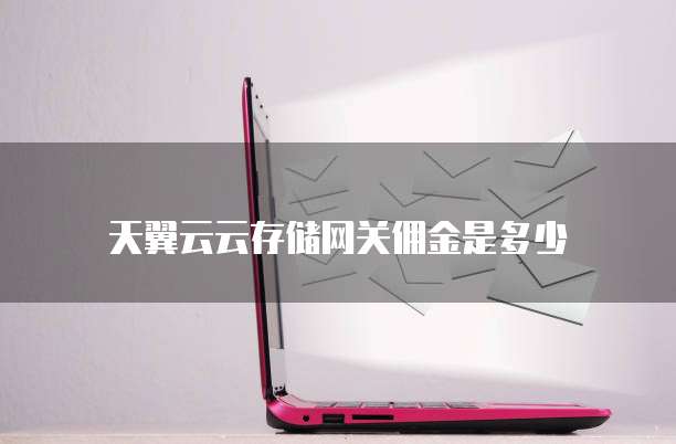 天翼云云存储网关佣金是多少