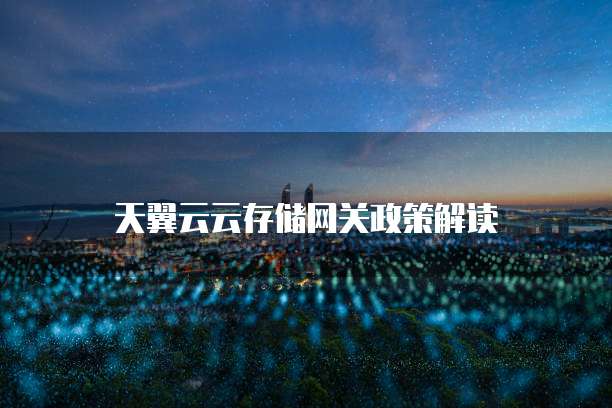 天翼云云存储网关政策解读