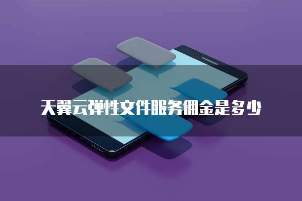 天翼云弹性文件服务佣金是多少