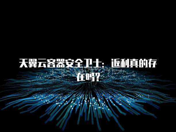 天翼云容器安全卫士:返利真的存在吗?