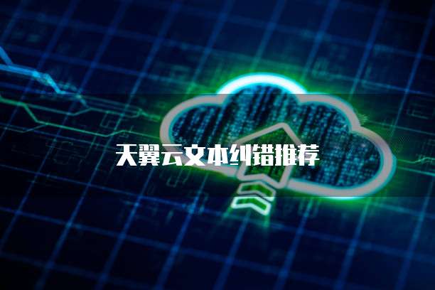 天翼云文本纠错推荐