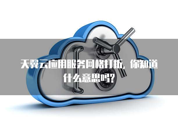 天翼云应用服务网格打折, 你知道什么意思吗?