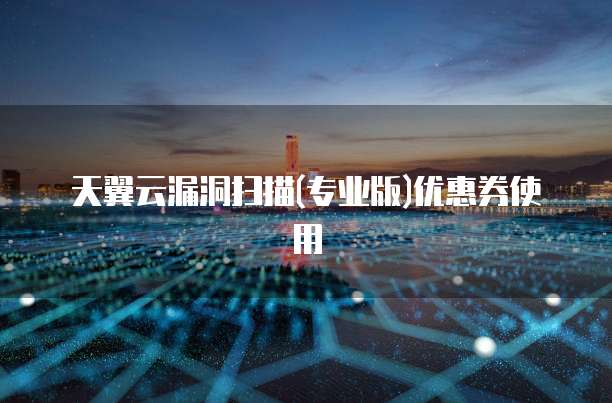 天翼云漏洞扫描(专业版)优惠券使用