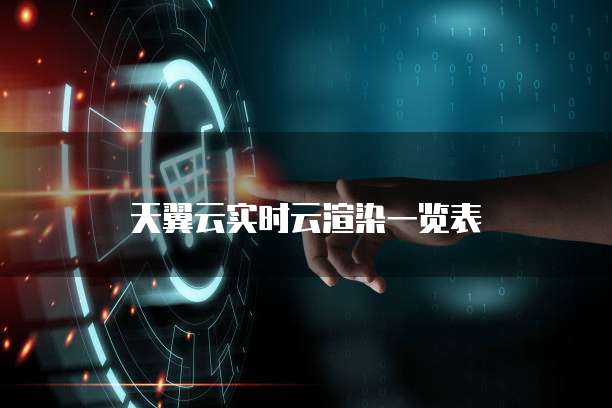 天翼云实时云渲染一览表