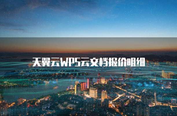 天翼云WPS云文档报价明细