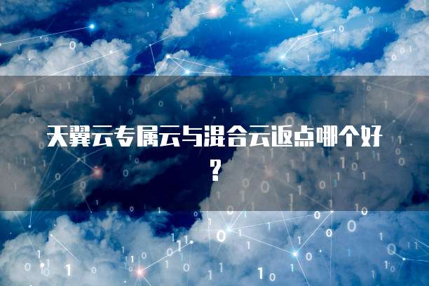 天翼云专属云与混合云返点哪个好?