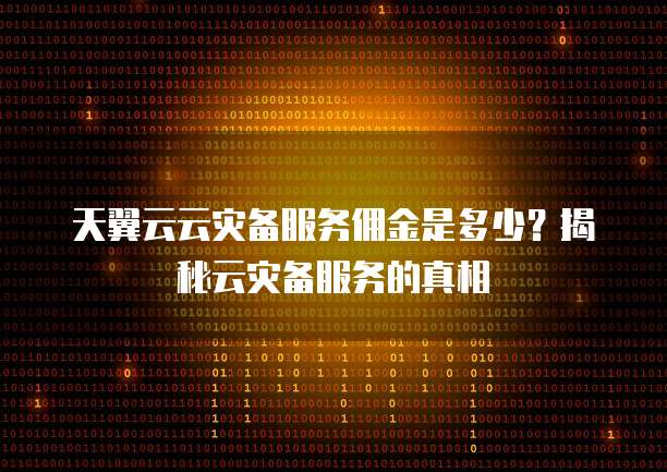 天翼云云灾备服务佣金是多少？揭秘云灾备服务的真相