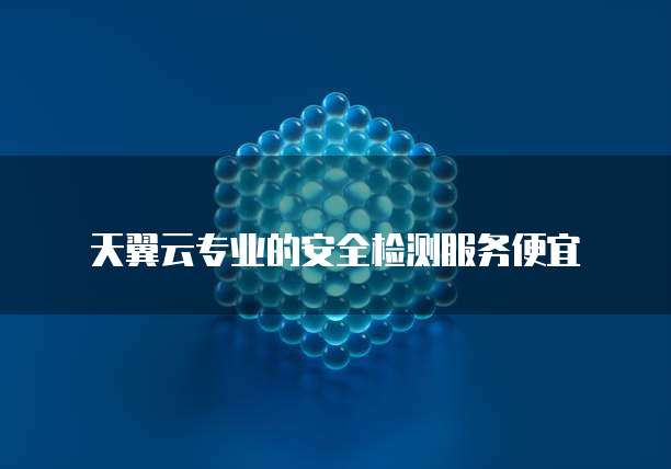 天翼云专业的安全检测服务便宜