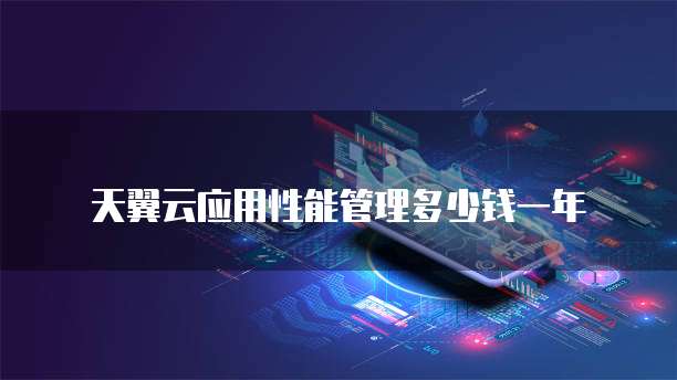 天翼云应用性能管理多少钱一年