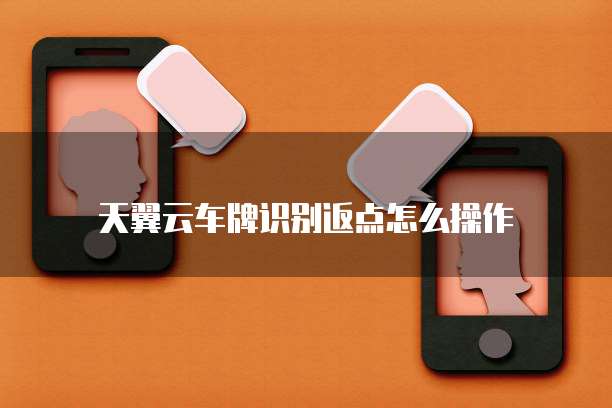 天翼云车牌识别返点怎么操作