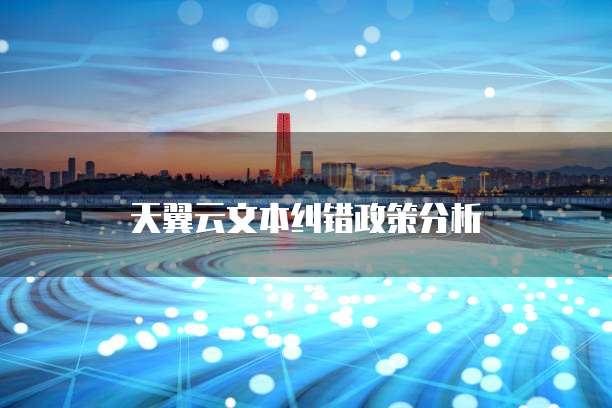 天翼云文本纠错政策分析
