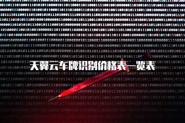 天翼云车牌识别价格表一览表