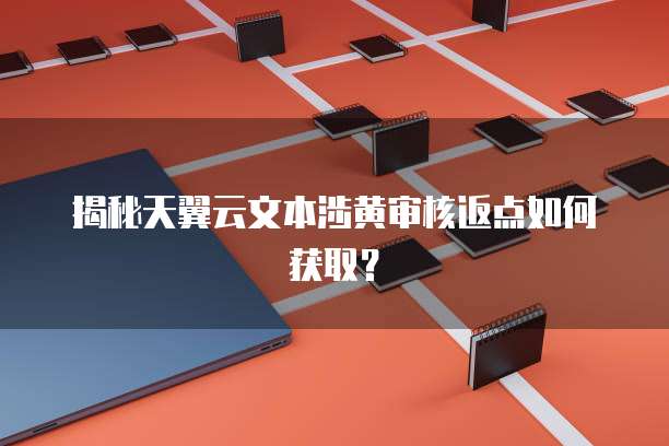 揭秘天翼云文本涉黄审核返点如何获取?