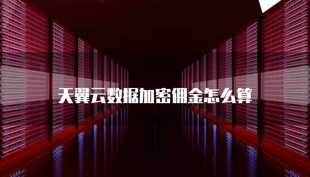 天翼云数据加密佣金怎么算