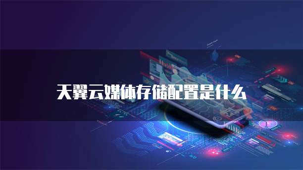 天翼云媒体存储配置是什么