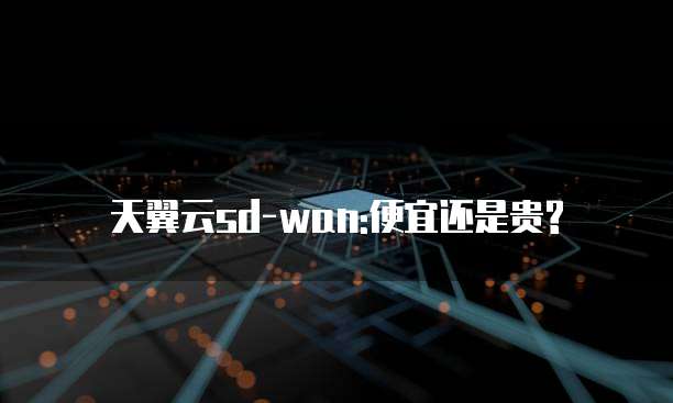 天翼云sd-wan:便宜还是贵?