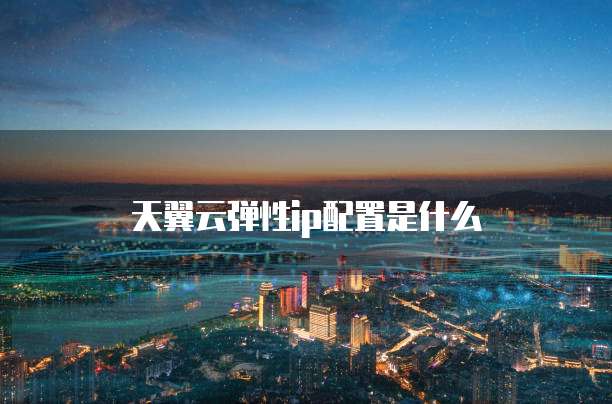 天翼云弹性ip配置是什么