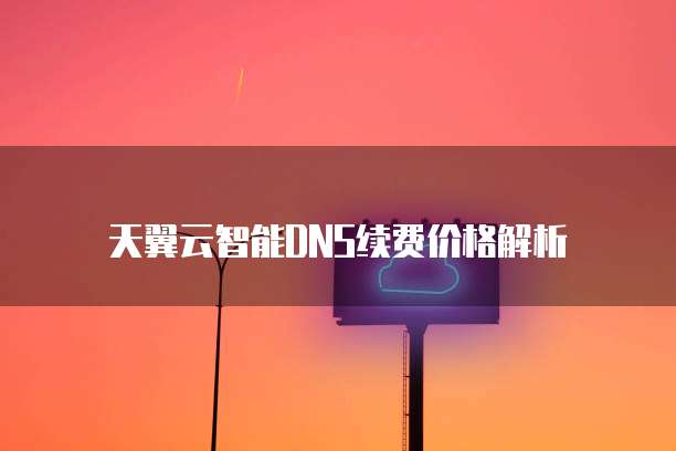 天翼云智能DNS续费价格解析