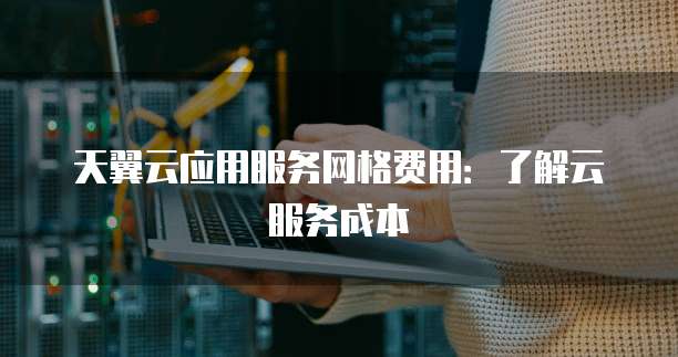 天翼云应用服务网格费用:了解云服务成本