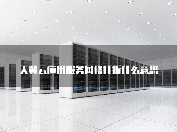天翼云应用服务网格打折什么意思