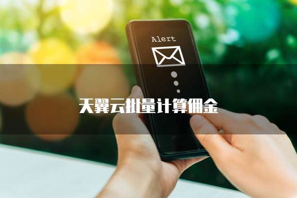 天翼云批量计算佣金