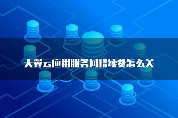 天翼云应用服务网格续费怎么关