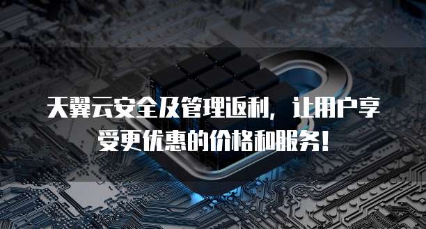 天翼云安全及管理返利,让用户享受更优惠的价格和服务!