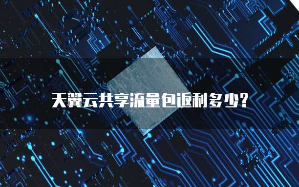 天翼云共享流量包返利多少?