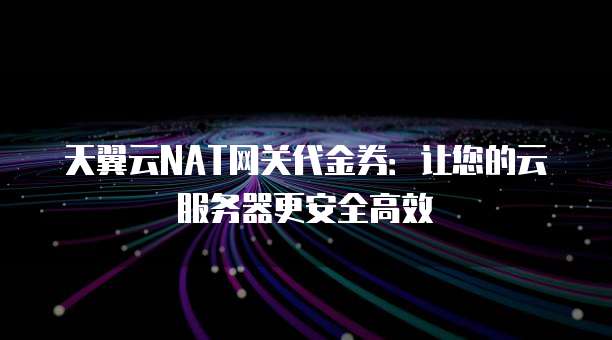 天翼云NAT网关代金券:让您的云服务器更安全高效