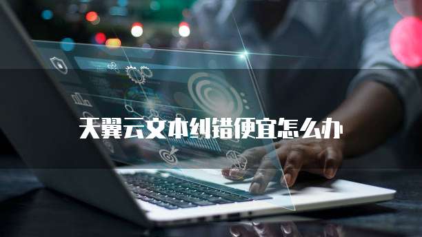 天翼云文本纠错便宜怎么办