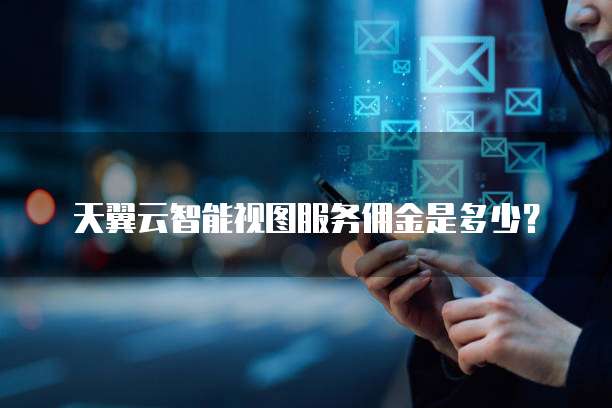 天翼云智能视图服务佣金是多少?