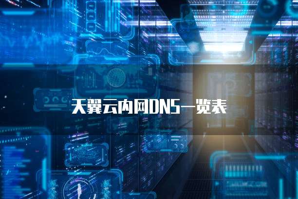 天翼云内网DNS一览表
