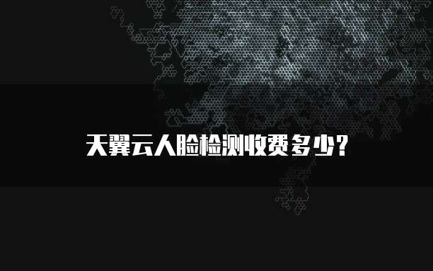天翼云人脸检测收费多少？