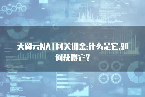 天翼云NAT网关佣金:什么是它,如何获得它?