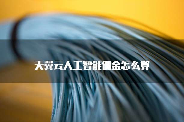 天翼云人工智能佣金怎么算