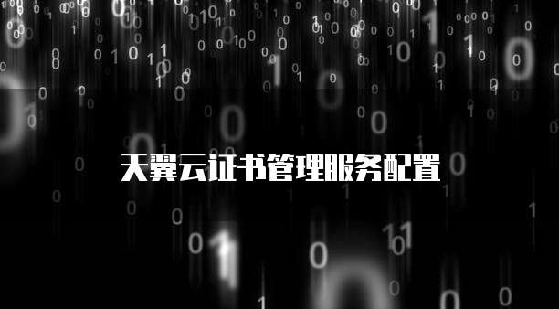 天翼云证书管理服务配置