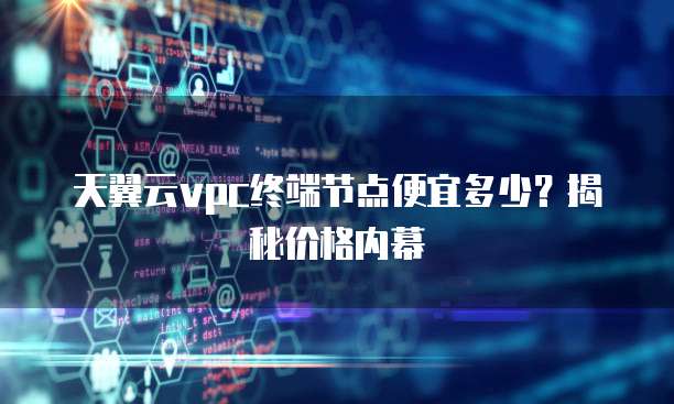 天翼云vpc终端节点便宜多少？揭秘价格内幕