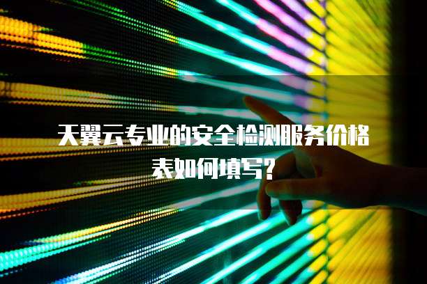 天翼云专业的安全检测服务价格表如何填写?