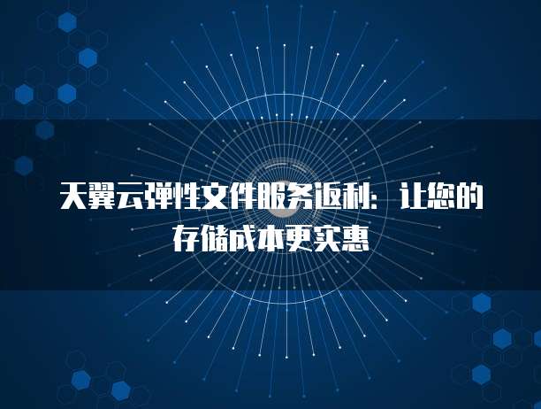天翼云弹性文件服务返利:让您的存储成本更实惠