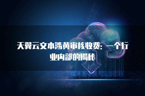 天翼云文本涉黄审核收费: 一个行业内部的揭秘