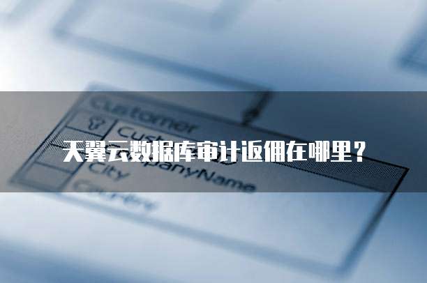 天翼云数据库审计返佣在哪里?