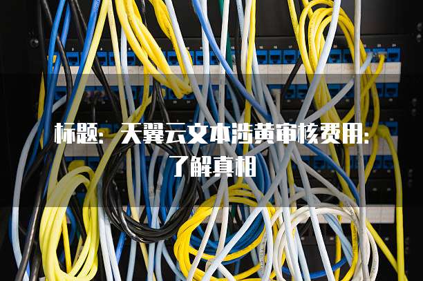 标题:天翼云文本涉黄审核费用:了解真相