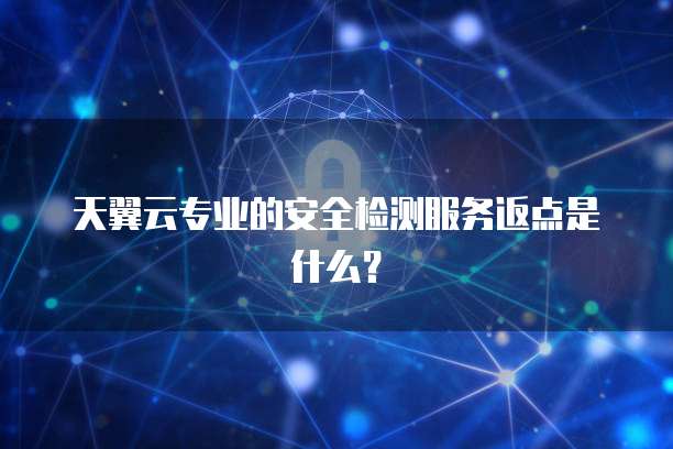 天翼云专业的安全检测服务返点是什么?
