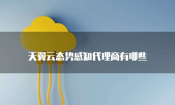 天翼云态势感知代理商有哪些