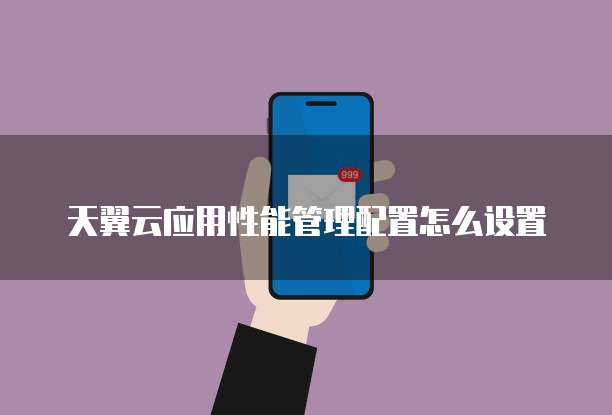 天翼云应用性能管理配置怎么设置